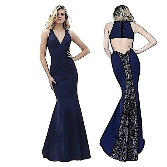 Sherri Hill Dresses & Skirts - Sherri Hill FLAWED Maxi Evening Gown Full‎ Floor Length, Midnight Blue, Size 0